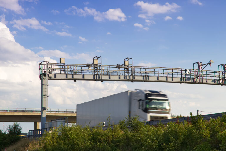 lorry on motorway in motion