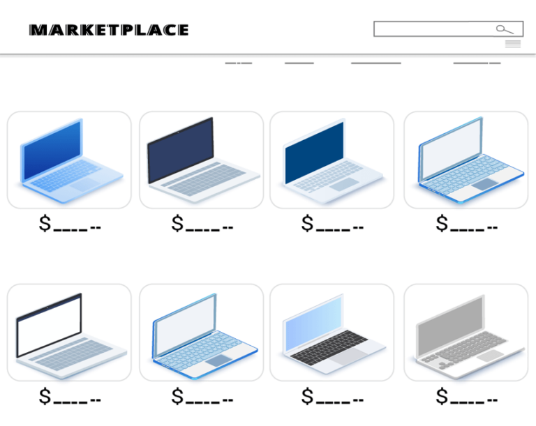 multiple laptops graphic