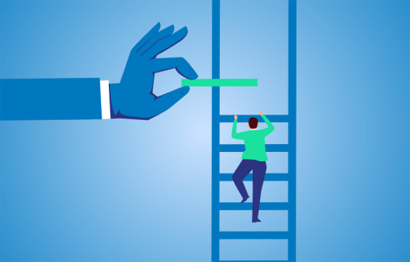 man climbing ladder graphic