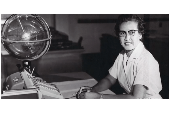 Katherine Johnson photo black and white