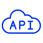 Picture wolk with blue letters API