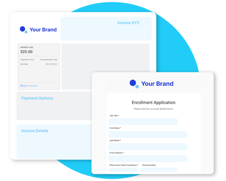 Branded invoice and enrollment application