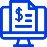 Invoice on computer icon