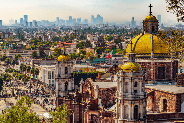 birds eye view of city in Latin America
