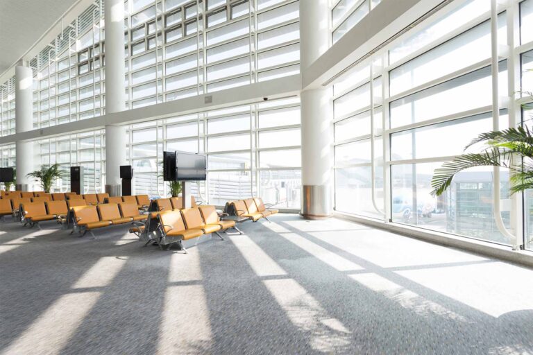 an empty airport terminal