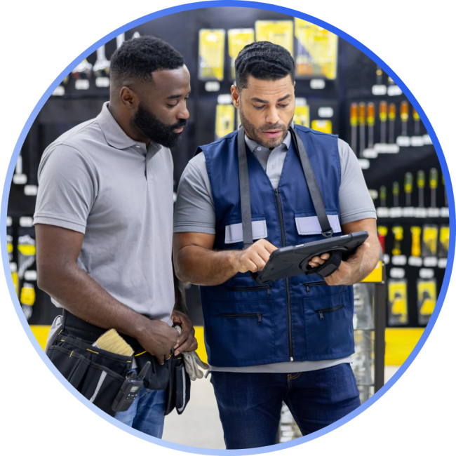 contractors purchasing at hardware store using pay by invoice