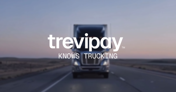 TreviPay knows trucking slogan with an image of a truck in the background