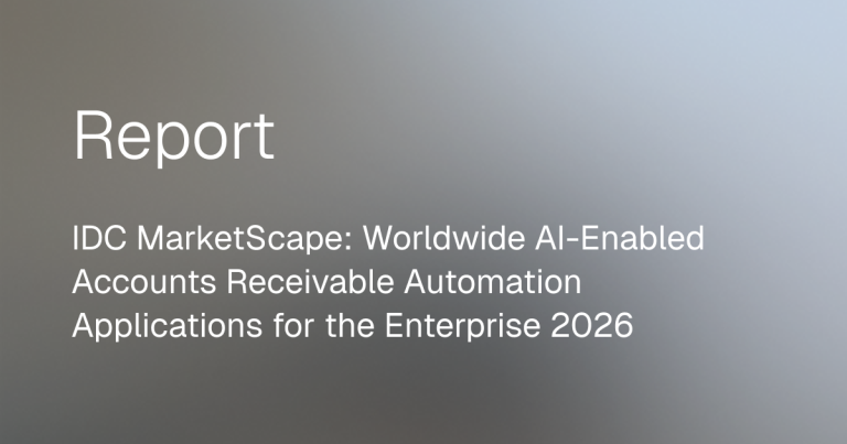 Image showing report title: IDC MarketScape: Worldwide AI-Enabled Accounts Receivable Automation Applications for the Enterprise 2026